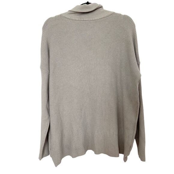 Nordstrom Devotion by Cyrus Cowlneck Ribbed Tunic Sweater Putty Grey Size Large - Picture 2 of 5